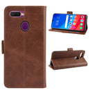For OPPO F9 / F9 Pro / Realme 2 Pro / A7X Dual-side Magnetic Buckle Horizontal Flip Leather Case with Holder & Card Slots & Wallet & Photo Frame(Brown)