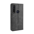 For Motorola Moto G8 Plus Magnetic Buckle Retro Crazy Horse Texture Horizontal Flip Leather Case with Holder & Card Slots & Photo Frame(Black)