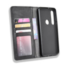 For Motorola Moto G8 Plus Magnetic Buckle Retro Crazy Horse Texture Horizontal Flip Leather Case with Holder & Card Slots & Photo Frame(Black)