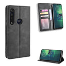 For Motorola Moto G8 Plus Magnetic Buckle Retro Crazy Horse Texture Horizontal Flip Leather Case with Holder & Card Slots & Photo Frame(Black)