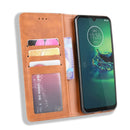 For Motorola Moto G8 Plus Magnetic Buckle Retro Crazy Horse Texture Horizontal Flip Leather Case with Holder & Card Slots & Photo Frame(Brown)