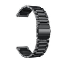 Suitable For Samsung Gear S2 Sport / Galaxy Watch Active 2 20mm Butterfly Buckle 3-Beads Stainless Steel Metal Watch Band (black)