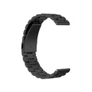 Suitable For Samsung Gear S2 Sport / Galaxy Watch Active 2 20mm Butterfly Buckle 3-Beads Stainless Steel Metal Watch Band (black)