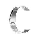 Suitable For Samsung Gear S2 Sport / Galaxy Watch Active 2 20mm Butterfly Buckle 3-Beads Stainless Steel Metal Watch Band (Silver)