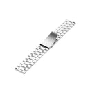 Suitable For Samsung Gear S2 Sport / Galaxy Watch Active 2 20mm Butterfly Buckle 3-Beads Stainless Steel Metal Watch Band (Silver)