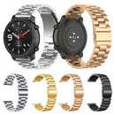 Suitable For Samsung Gear S2 Sport / Galaxy Watch Active 2 20mm Butterfly Buckle 3-Beads Stainless Steel Metal Watch Band (Silver)