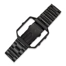 For Fitbit Blaze Metal Frame Butterfly Buckle Three Beads Stainless Steel Metal Watch Band(black)