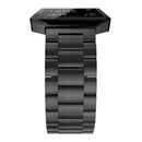 For Fitbit Blaze Metal Frame Butterfly Buckle Three Beads Stainless Steel Metal Watch Band(black)