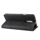 For OnePlus 7T Pro Retro-skin Business Magnetic Suction Leather Case with Purse-Bracket-Chuck(Black)