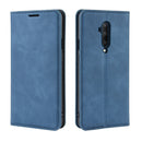 For OnePlus 7T Pro Retro-skin Business Magnetic Suction Leather Case with Purse-Bracket-Chuck(Dark Blue)