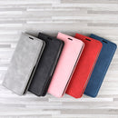 For OnePlus 7T Pro Retro-skin Business Magnetic Suction Leather Case with Purse-Bracket-Chuck(Dark Blue)