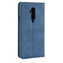 For OnePlus 7T Pro Retro-skin Business Magnetic Suction Leather Case with Purse-Bracket-Chuck(Dark Blue)