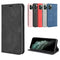 For OnePlus 7T Retro-skin Business Magnetic Suction Leather Case with Purse-Bracket-Chuck(Black)