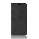 For OnePlus 7T Retro-skin Business Magnetic Suction Leather Case with Purse-Bracket-Chuck(Black)