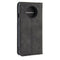 For OnePlus 7T Retro-skin Business Magnetic Suction Leather Case with Purse-Bracket-Chuck(Black)