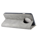 For OnePlus 7T Retro-skin Business Magnetic Suction Leather Case with Purse-Bracket-Chuck(Grey)