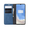 For OnePlus 7T Retro-skin Business Magnetic Suction Leather Case with Purse-Bracket-Chuck(Dark Blue)