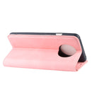 For OnePlus 7T Retro-skin Business Magnetic Suction Leather Case with Purse-Bracket-Chuck(Pink)