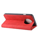 For OnePlus 7T Retro-skin Business Magnetic Suction Leather Case with Purse-Bracket-Chuck(Red)