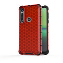 For Motorola Moto G8 Play Shockproof Honeycomb PC + TPU Case(Red)