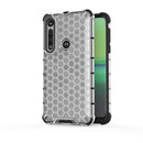 For Motorola Moto G8 Play Shockproof Honeycomb PC + TPU Case(White)