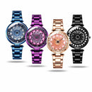 SANDA 1017 Lady Watch All Over The Sky Star 360 Degree Rotating Watch Diamond Steel Band Women Watch(Blue)