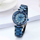 SANDA 1017 Lady Watch All Over The Sky Star 360 Degree Rotating Watch Diamond Steel Band Women Watch(Blue)