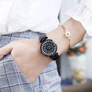 SANDA 1017 Lady Watch All Over The Sky Star 360 Degree Rotating Watch Diamond Steel Band Women Watch(Purple)