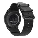For Samsung Galaxy Watch Active 2 20mm / Gear S3 Nylon Three-ring Watch Band(Black)