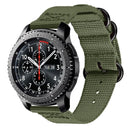 For Samsung Galaxy Watch Active 2 18mm / Gear S3 Nylon Three-ring Watch Band(Army Green)