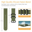 For Samsung Galaxy Watch Active 2 18mm / Gear S3 Nylon Three-ring Watch Band(Gray)