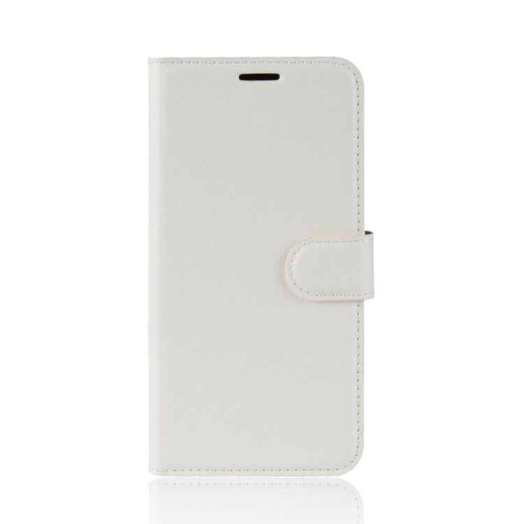 For Motorola Moto G8 Plus Litchi Texture Horizontal Flip Protective Case with Holder & Card Slots & Wallet(White)