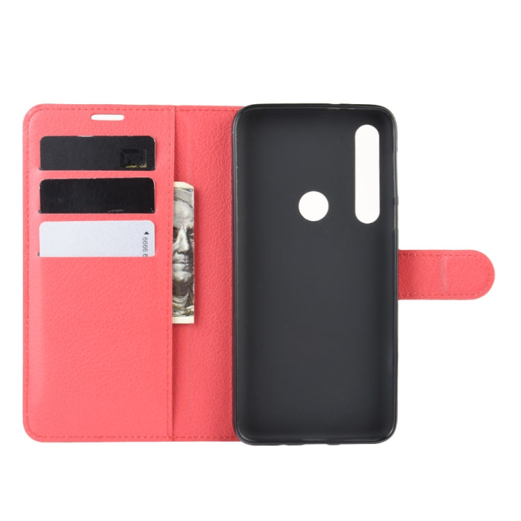 For Motorola Moto G8 Plus Litchi Texture Horizontal Flip Protective Case with Holder & Card Slots & Wallet(Red)