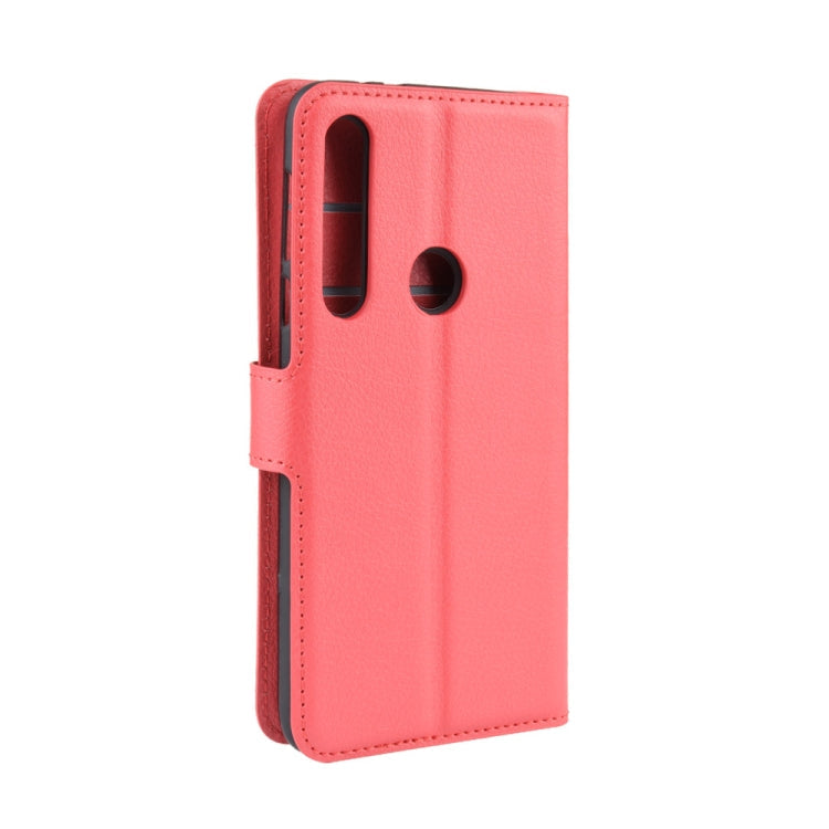 For Motorola Moto G8 Plus Litchi Texture Horizontal Flip Protective Case with Holder & Card Slots & Wallet(Red)