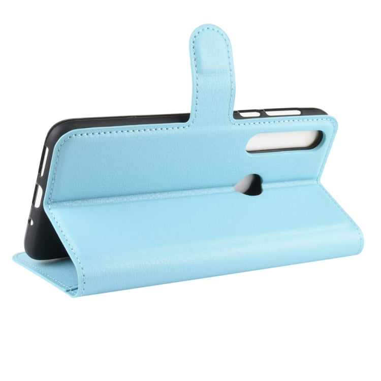 For Motorola Moto G8 Plus Litchi Texture Horizontal Flip Protective Case with Holder & Card Slots & Wallet(Blue)