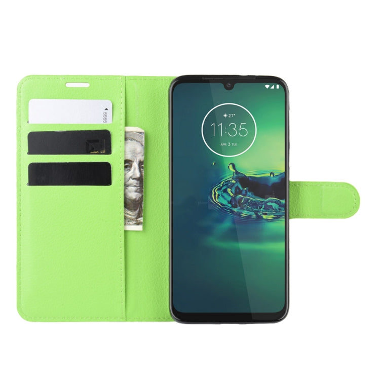 For Motorola Moto G8 Plus Litchi Texture Horizontal Flip Protective Case with Holder & Card Slots & Wallet(Green)