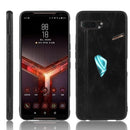 For Asus ROG Phone II ZS660KL Shockproof Sewing Cow Pattern Skin PC + PU + TPU Case(Black)