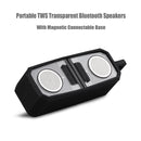 BT628 10W Portable TWS Transparent Bluetooth Speakers With Magnetic Connectable Base Outdoor Stereo Bass Subwoofer(Black)