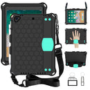 For iPad Air / Air 2 / Pro 9.7 / iPad 9.7 (2017) / iPad 9.7 (2018) Honeycomb Design EVA + PC Four Corner Shockproof Protective Case with Straps (Mint Green)