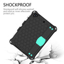 For iPad Air / Air 2 / Pro 9.7 / iPad 9.7 (2017) / iPad 9.7 (2018) Honeycomb Design EVA + PC Four Corner Shockproof Protective Case with Straps (Mint Green)