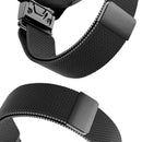For Garmin Fenix 5X Milan Metal Stainless Steel Metal Watch Band, Size:26MM(Black)