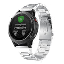 For Garmin Fenix 5 Three-Bead Stainless Steel Metal Watch Bandï¼ˆSilverï¼‰, Size:22MM