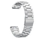 For Garmin Fenix 5 Three-Bead Stainless Steel Metal Watch Bandï¼ˆSilverï¼‰, Size:22MM