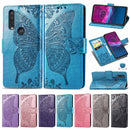 For Motorola One Action Butterfly Love Flower Embossed Horizontal Flip Leather Case with Bracket Lanyard Card Slot Wallet(Black)