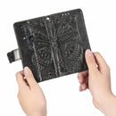 For Motorola One Action Butterfly Love Flower Embossed Horizontal Flip Leather Case with Bracket Lanyard Card Slot Wallet(Black)