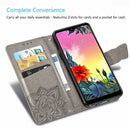 For LG K50S Butterfly Love Flower Embossed Horizontal Flip Leather Case with Bracket / Card Slot / Wallet / Lanyard(Black)