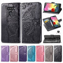 For LG K50S Butterfly Love Flower Embossed Horizontal Flip Leather Case with Bracket / Card Slot / Wallet / Lanyard(Blue)