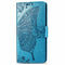 For LG K50S Butterfly Love Flower Embossed Horizontal Flip Leather Case with Bracket / Card Slot / Wallet / Lanyard(Blue)