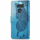 For LG K50S Butterfly Love Flower Embossed Horizontal Flip Leather Case with Bracket / Card Slot / Wallet / Lanyard(Blue)