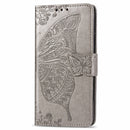 For LG K50S Butterfly Love Flower Embossed Horizontal Flip Leather Case with Bracket / Card Slot / Wallet / Lanyard(Gray)